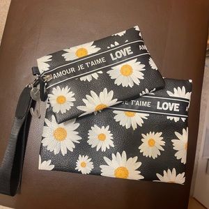 Medium sized floral wristlet and card holder